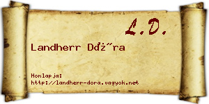 Landherr Dóra névjegykártya